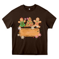 Chocolate Brown costom name christmas cookie Heavy Core Tee - MaliasSmallBusiness