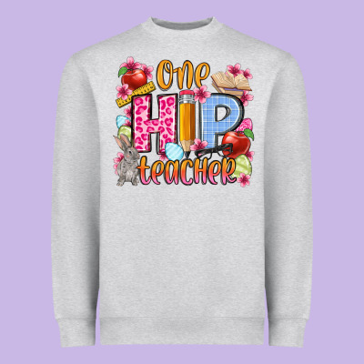 Easter Day One Hip Teacher Heavyweight Sweatshirt Designed By Oliviacreatesart