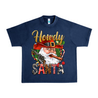 Navy Howdy Santa Urban Heavy Tee - NancyCooperArtShop