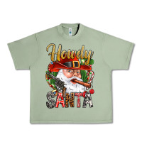 Oil Green Howdy Santa Urban Heavy Tee - NancyCooperArtShop