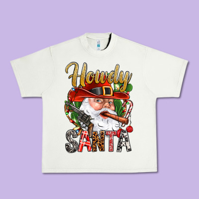 Howdy Santa Urban Heavy Tee Designed By Nancycooperartshop