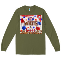 Army Green red white and booze Long Sleeve Tee - TumblerDesignByShophia