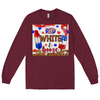 Burgundy red white and booze Long Sleeve Tee - TumblerDesignByShophia