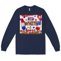 Navy red white and booze Long Sleeve Tee - TumblerDesignByShophia