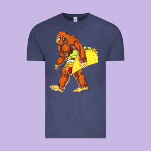 Bigfoot Carrying Taco Vintage Tee Designed By Designefamous