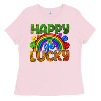 Bubblegum Pink Western Happy Go Lucky LGBTQ+ Ladies Tee - BundleAndBundleShop