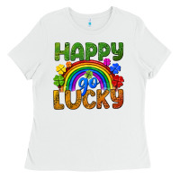 White Western Happy Go Lucky LGBTQ+ Ladies Tee - BundleAndBundleShop
