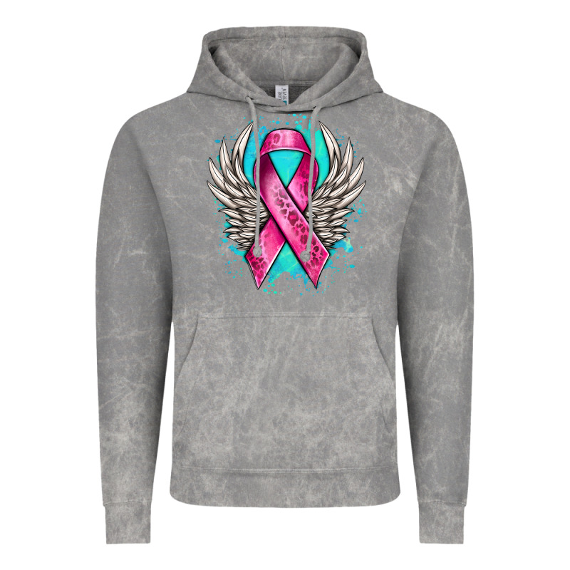 Cancer Ribbon With Angel Wings Vintage Hoodie by NancyCooperArtShop | Teevron