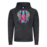 Vintage Black cancer ribbon with angel wings Vintage Hoodie - NancyCooperArtShop