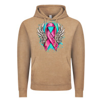 Vintage Coffee cancer ribbon with angel wings Vintage Hoodie - NancyCooperArtShop