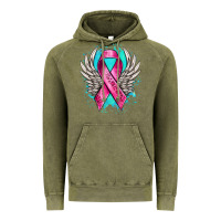 Vintage Olive cancer ribbon with angel wings Vintage Hoodie - NancyCooperArtShop