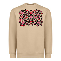 Valentine's Day Leopard And Heart Background Heavyweight Sweatshirt | Teevron