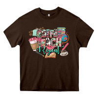 Chocolate Brown coffee teach repeat teacher Heavy Core Tee - NancyCooperArtShop