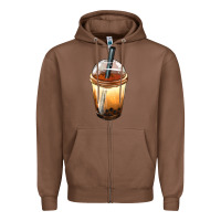 Chestnut Bobba cup Zipper Hoodie - FaDigitalArtStudio