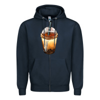 Navy Bobba cup Zipper Hoodie - FaDigitalArtStudio