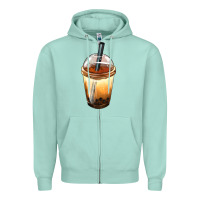Seafoam Bobba cup Zipper Hoodie - FaDigitalArtStudio