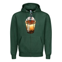 Sports Green Bobba cup Zipper Hoodie - FaDigitalArtStudio