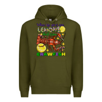 Army Green When Life Gives You Lemons Boil Some Crawfish Mardi Gras Premium Hoodie - FaDigitalArtStudio