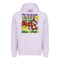 Lilac When Life Gives You Lemons Boil Some Crawfish Mardi Gras Premium Hoodie - FaDigitalArtStudio