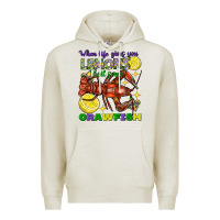 Oatmeal Heather When Life Gives You Lemons Boil Some Crawfish Mardi Gras Premium Hoodie - FaDigitalArtStudio