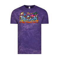 Cloud Purple the beach is my happy place Vintage Tee - NancyCooperArtShop