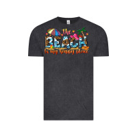 Vintage Black the beach is my happy place Vintage Tee - NancyCooperArtShop
