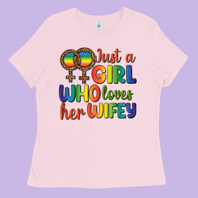 Just A Girl Who Loves Her Wifey Ladies Tee Designed By Bundleandbundleshop