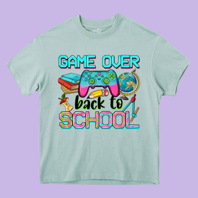 Game Over Back To School Heavy Core Tee Designed By Nancycooperartshop