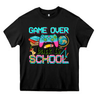 Black game over back to school Heavy Core Tee - NancyCooperArtShop