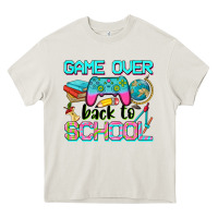 Cream game over back to school Heavy Core Tee - NancyCooperArtShop