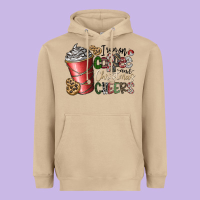 I Run On Coffee And Christmas Cheers Heavyweight Hoodie Designed By Cowhidedigitalart