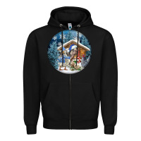 Black Winter Farm Animals Zipper Hoodie - FaDigitalArtStudio