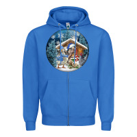 True Royal Winter Farm Animals Zipper Hoodie - FaDigitalArtStudio