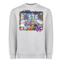 Heather Grey Easter vibes Heavyweight Sweatshirt - OliviaCreatesArt