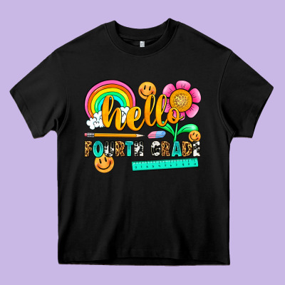 Hello Fourth Grade Heavy Core Tee Designed By Nancycooperartshop