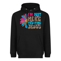 Black im just here trusting jesus Heavyweight Hoodie - CowhideDigitalArt