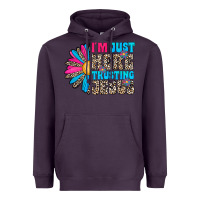 Plum im just here trusting jesus Heavyweight Hoodie - CowhideDigitalArt