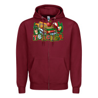 Burgundy Christmas Teacher Zipper Hoodie - FaDigitalArtStudio