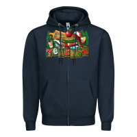 Navy Christmas Teacher Zipper Hoodie - FaDigitalArtStudio