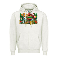 Oatmeal Heather Christmas Teacher Zipper Hoodie - FaDigitalArtStudio