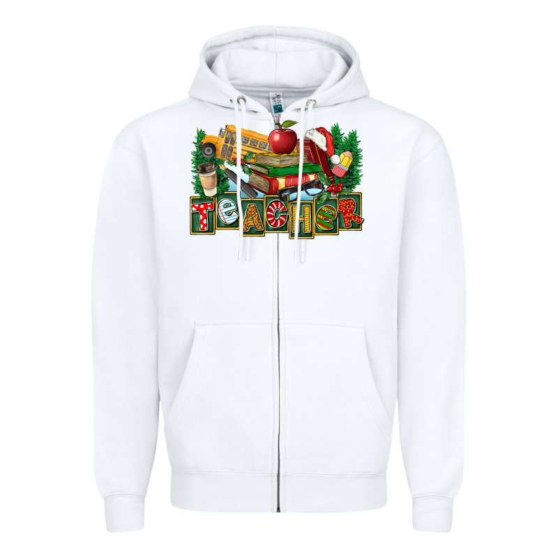 Christmas Teacher Zipper Hoodie by FaDigitalArtStudio | Teevron