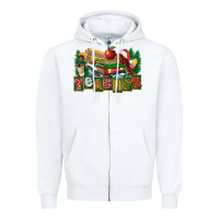 White Christmas Teacher Zipper Hoodie - FaDigitalArtStudio