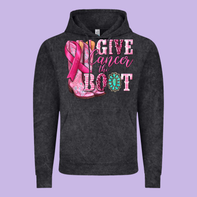 Give Cancer The Boot Vintage Hoodie Designed By Nancycooperartshop