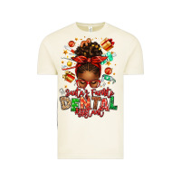 Santa's Favorite Dental Assistant Afro Messy Bun Vintage Tee | Teevron