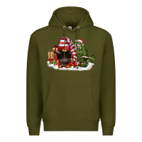 Army Green christmas gnome and tree Premium Hoodie - FaDigitalArtStudio