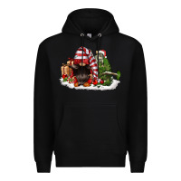 Black christmas gnome and tree Premium Hoodie - FaDigitalArtStudio