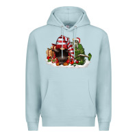Blue Mist christmas gnome and tree Premium Hoodie - FaDigitalArtStudio