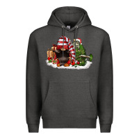 Charcoal Heather christmas gnome and tree Premium Hoodie - FaDigitalArtStudio