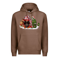 Chestnut christmas gnome and tree Premium Hoodie - FaDigitalArtStudio