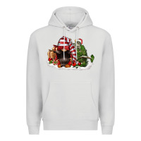 Dove Grey christmas gnome and tree Premium Hoodie - FaDigitalArtStudio